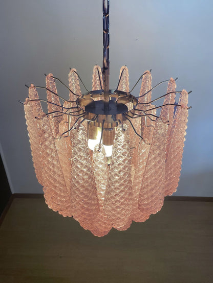 Lira Handblown Glass Drop Chandelier 21" D 41 Drops Pink