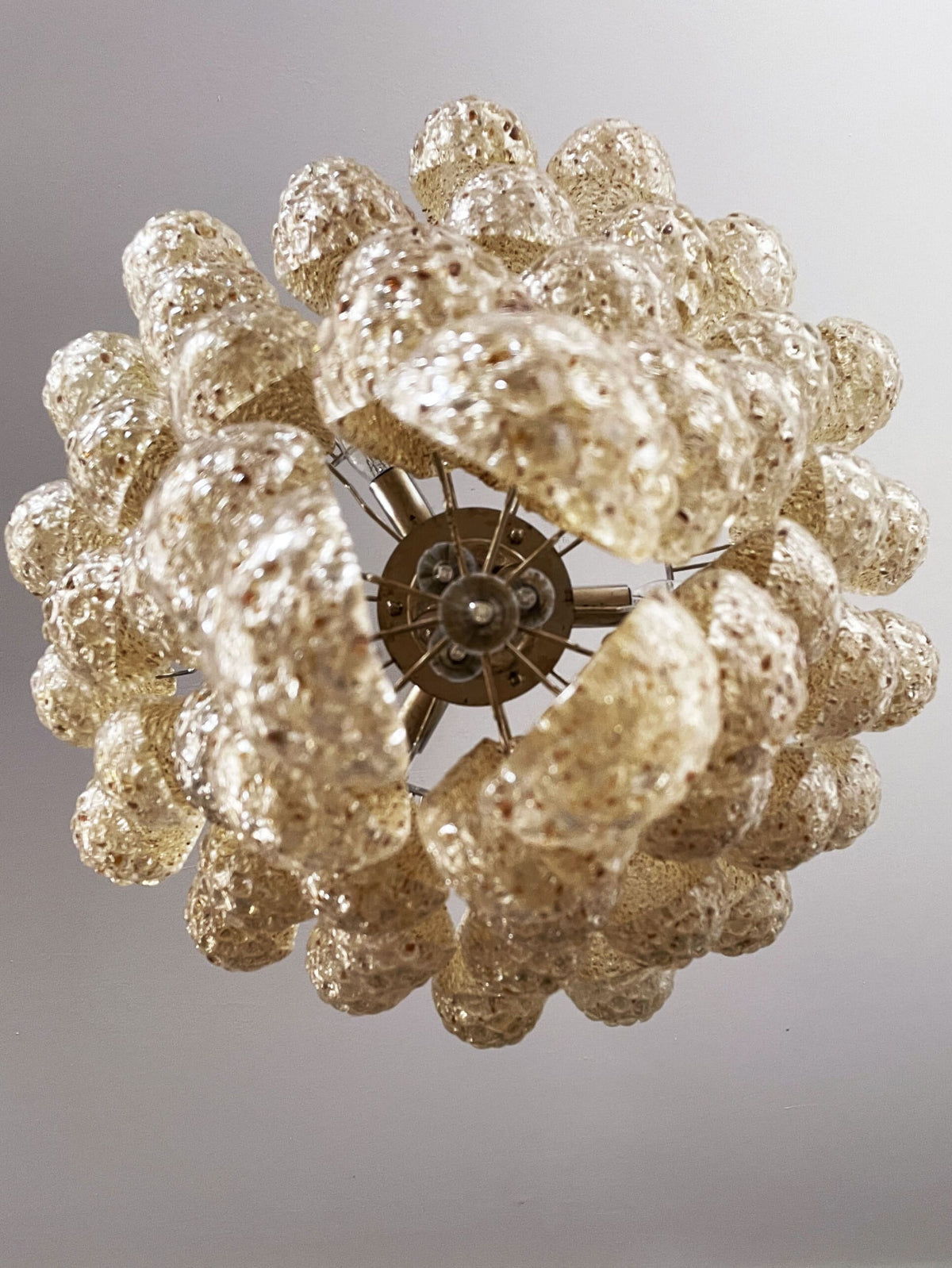 Lira Handblown Glass Drop Chandelier 26" D 52 Drops Amber