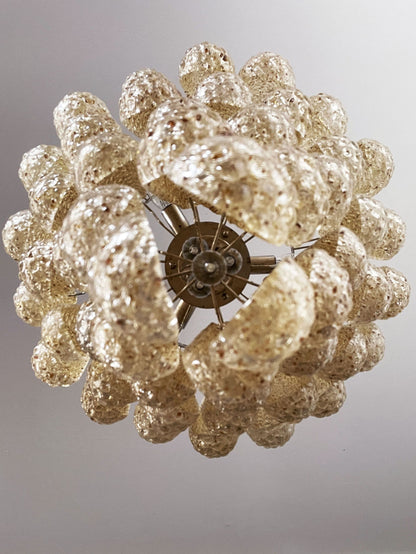 Lira Handblown Glass Drop Chandelier 26" D 52 Drops Amber