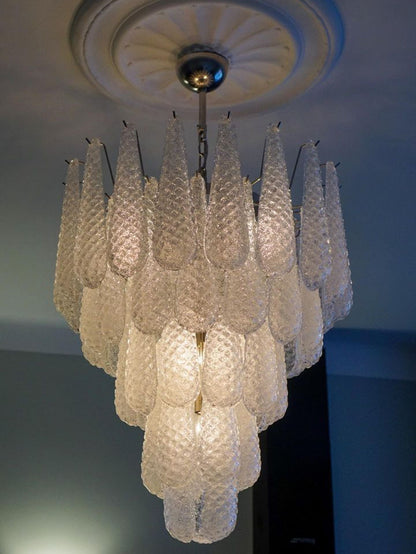 Lira Handblown Glass Drop Chandelier 26" D 52 Drops Clear