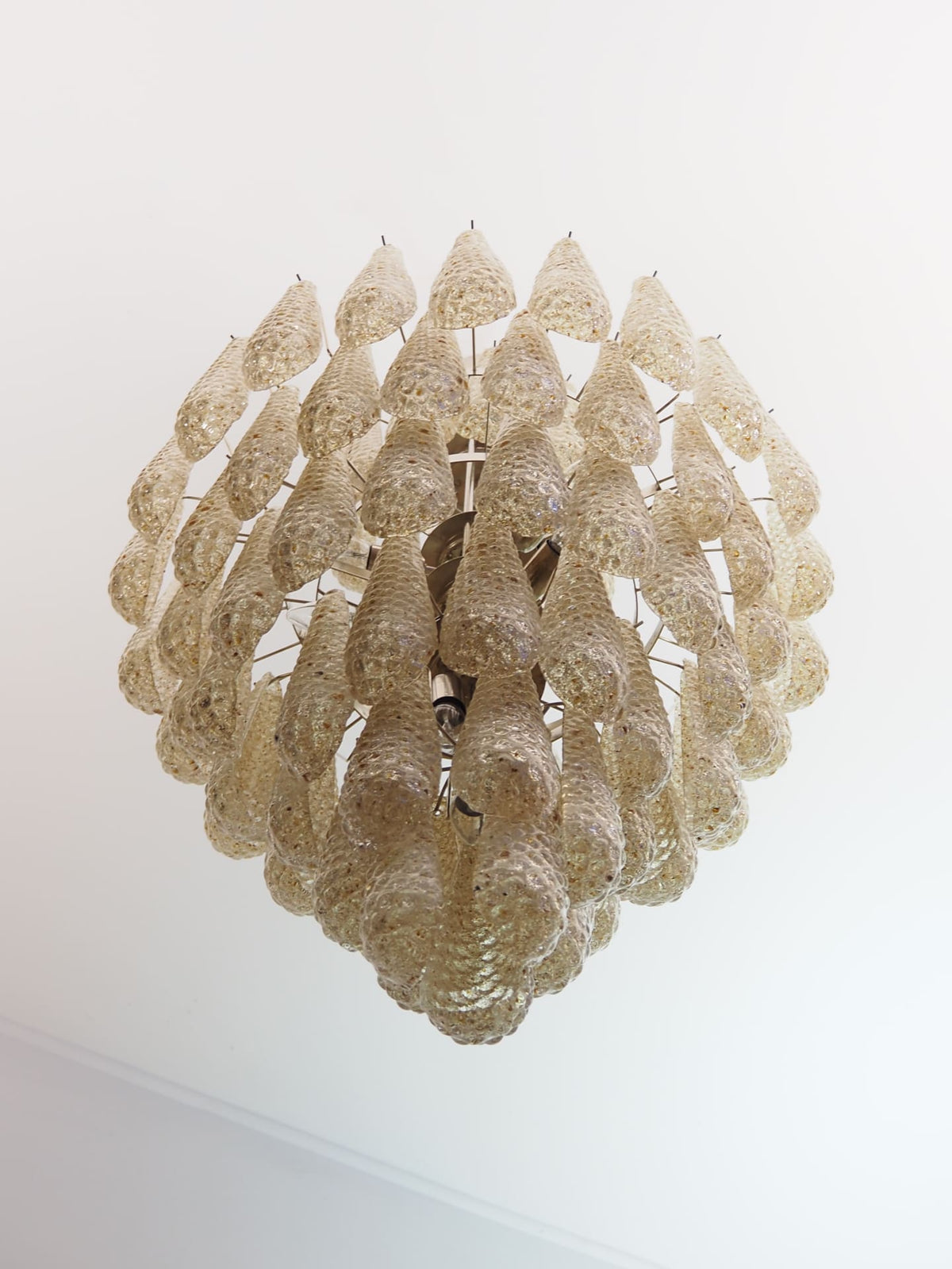 Lira Handblown Glass Drop Chandelier 30"D 85 Drops Amber