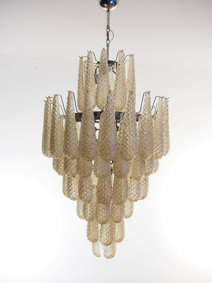 Lira Handblown Glass Drop Chandelier 30"D 85 Drops Amber