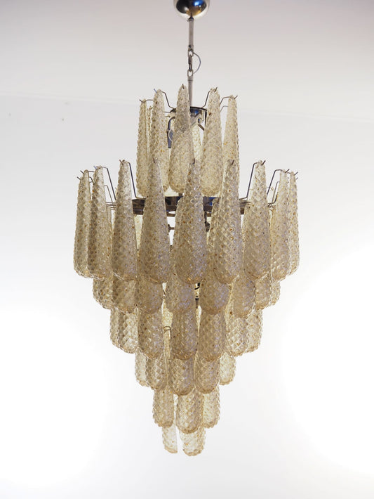 Lira Handblown Glass Drop Chandelier 30"D 85 Drops Amber