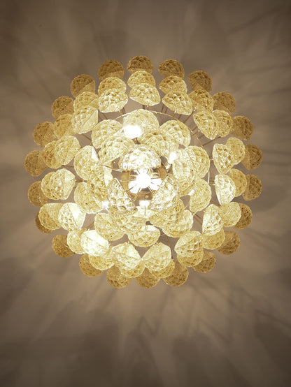 Lira Handblown Glass Drop Chandelier 30"D 85 Drops Amber