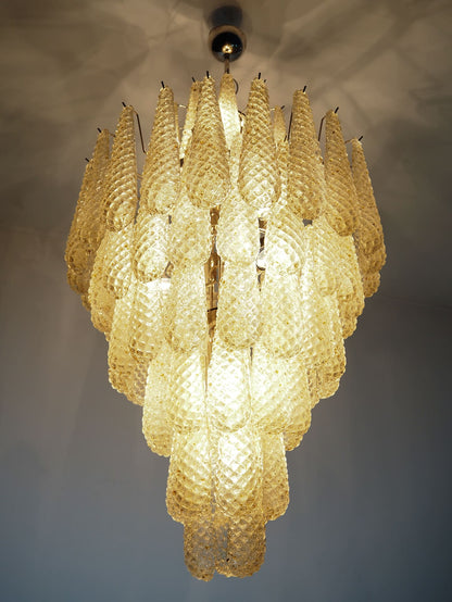 Lira Handblown Glass Drop Chandelier 30"D 85 Drops Amber