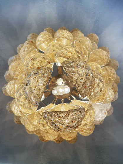 Lira Handblown Glass Drop Chandelier 30"D 75 Drops Amber