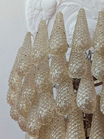 Lira Handblown Glass Drop Chandelier 21" D 41 Drops Amber