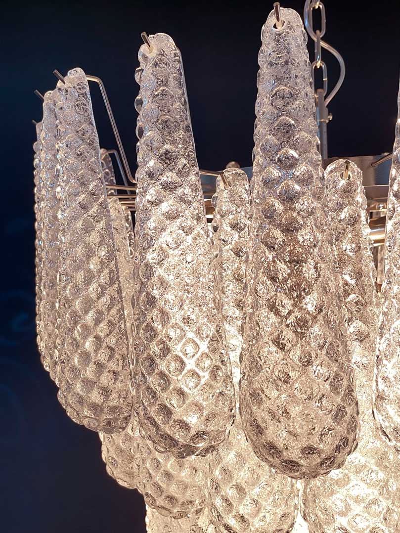 Lira Handblown Glass Drop Chandelier 30"D 75 Drops Clear