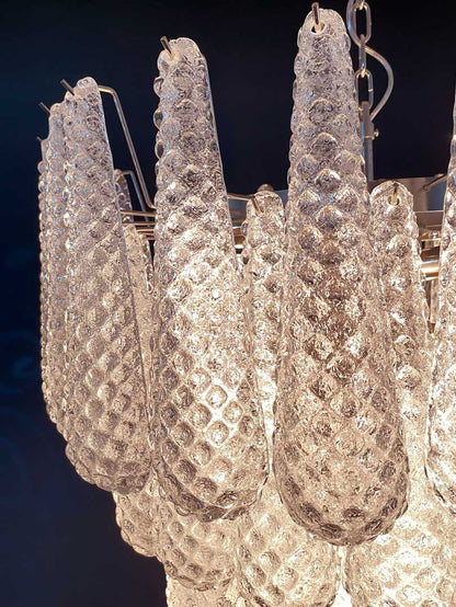 Lira Handblown Glass Drop Chandelier 30"D 75 Drops Clear