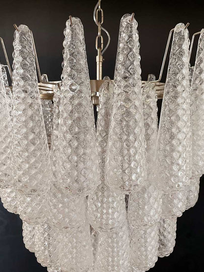 Lira Handblown Glass Drop Chandelier 30"D 75 Drops Clear
