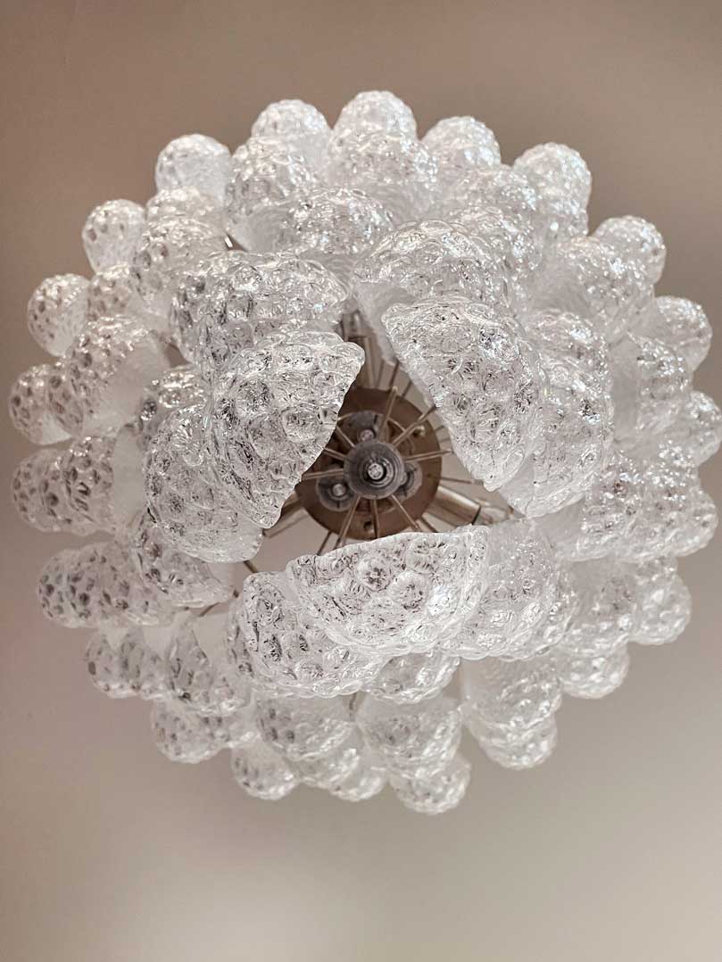 Lira Handblown Glass Drop Chandelier 30"D 75 Drops Clear