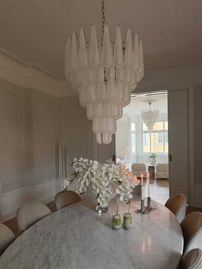 Lira Handblown Glass Drop Chandelier 30"D 75 Drops Clear