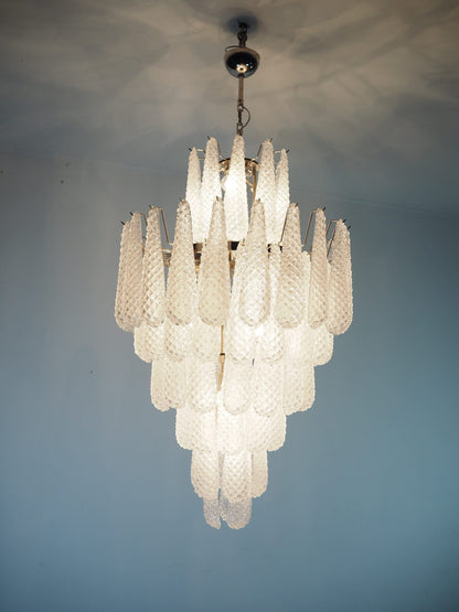Lira Handblown Glass Drop Chandelier 30"D 85 Drops Clear