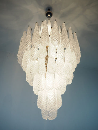 Lira Handblown Glass Drop Chandelier 30"D 85 Drops Clear