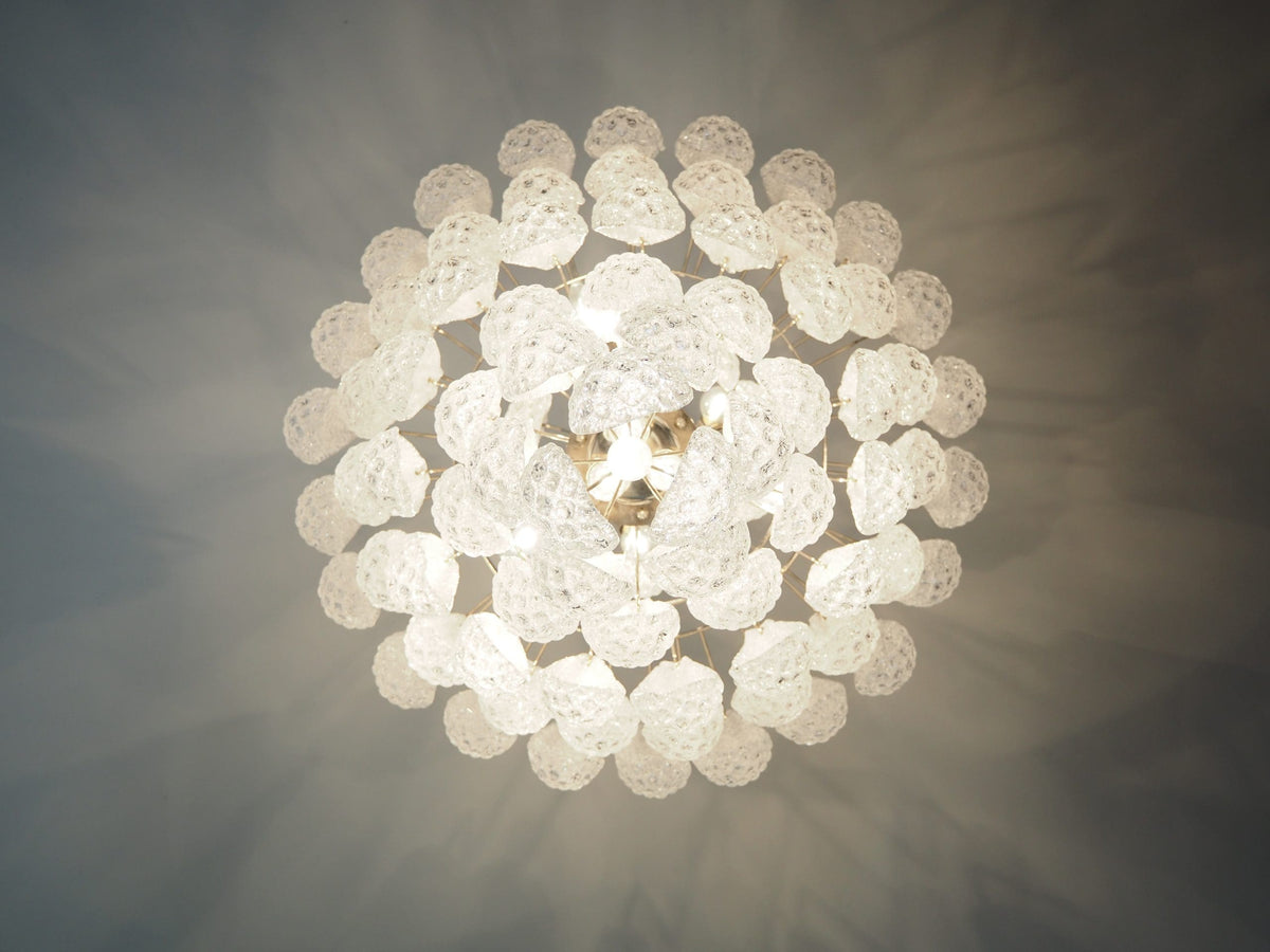 Lira Handblown Glass Drop Chandelier 30"D 85 Drops Clear