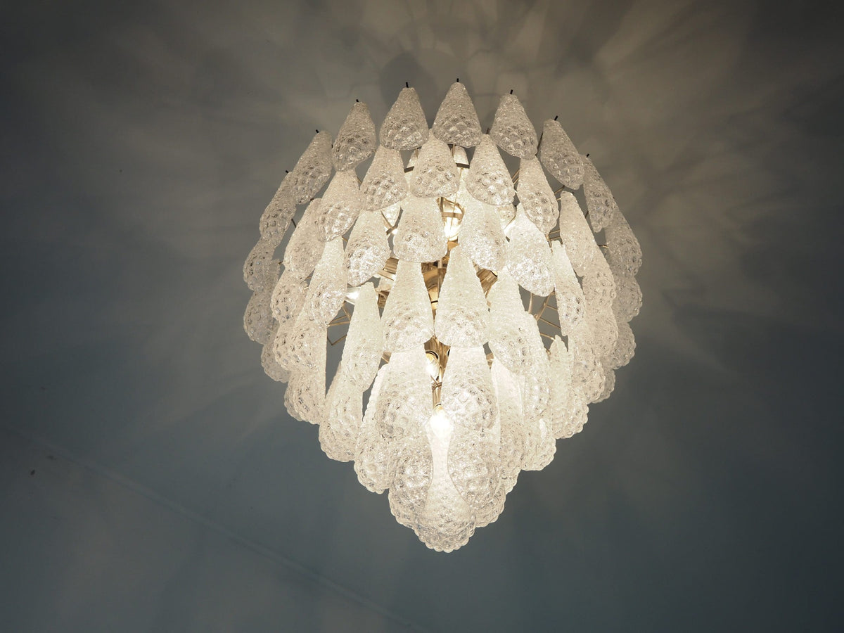 Lira Handblown Glass Drop Chandelier 30"D 85 Drops Clear
