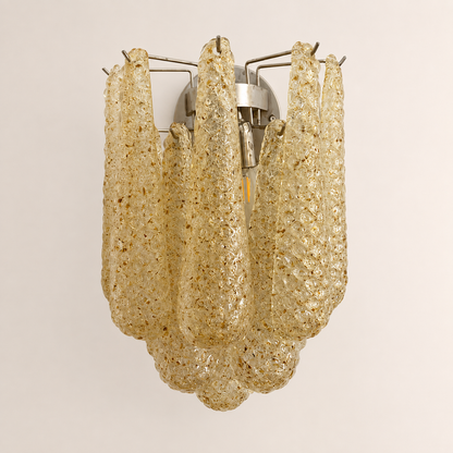 Lira Handblown Glass Drop Wall Sconce 14" 10 Pcs Drops Amber