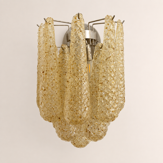 Lira Handblown Glass Drop Wall Sconce 14" 10 Pcs Drops Amber