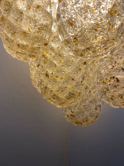 Lira Handblown Glass Drop Wall Sconce 14" 10 Pcs Drops Amber
