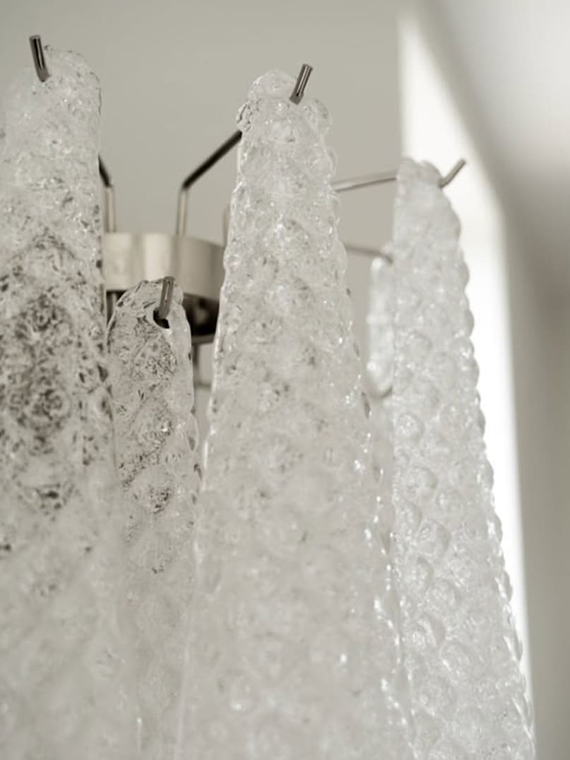 Lira Handblown Glass Drop Wall Sconce 14" 10 Pcs Drops Clear