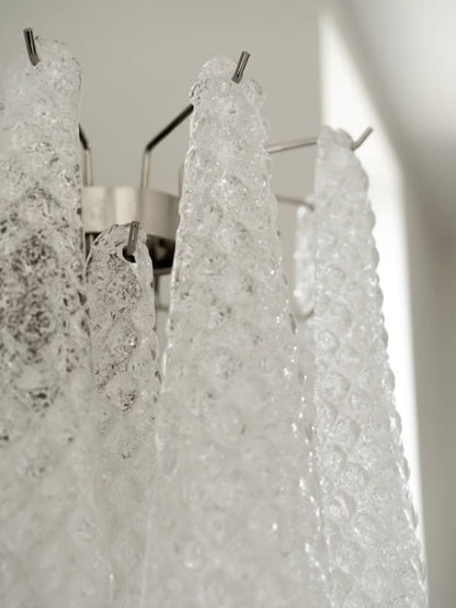Lira Handblown Glass Drop Wall Sconce 14" 10 Pcs Drops Clear
