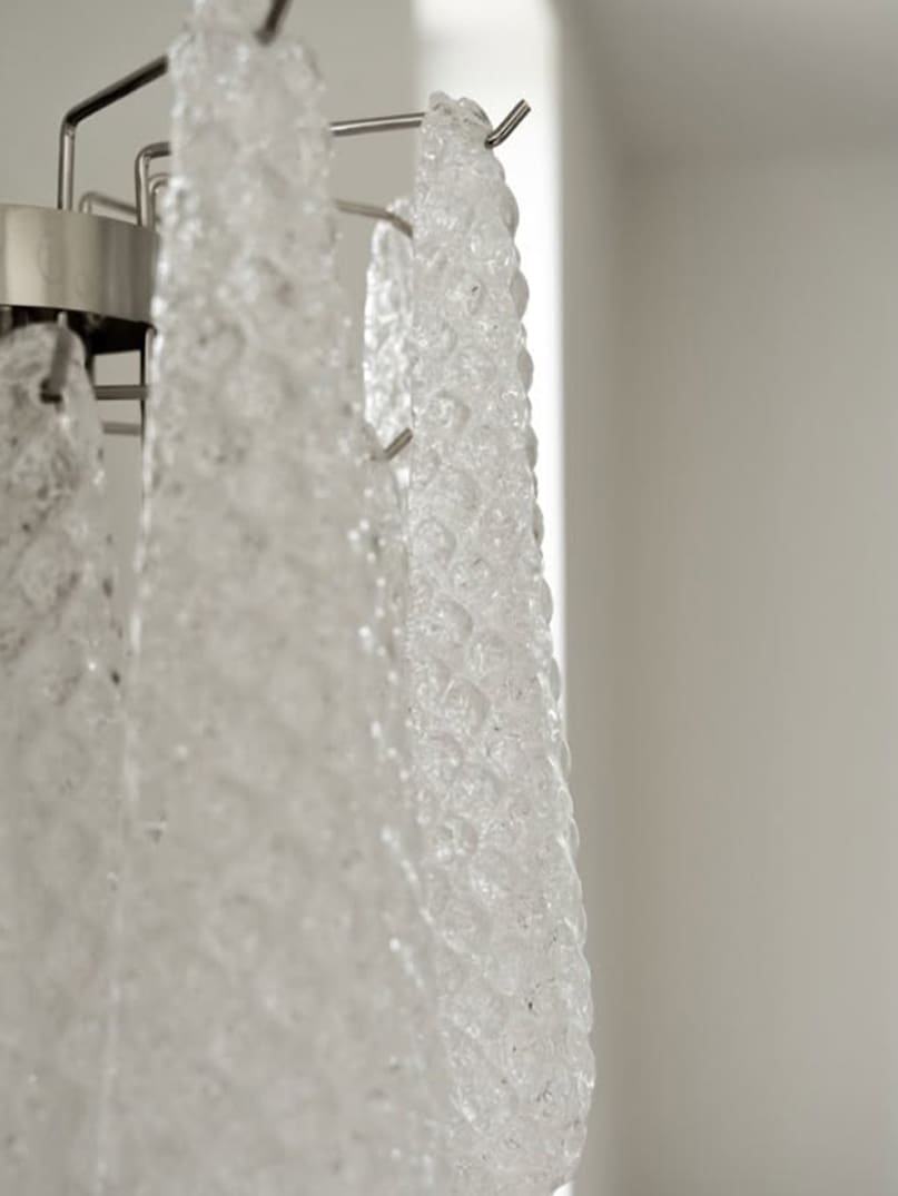 Lira Handblown Glass Drop Wall Sconce 14" 10 Pcs Drops Clear
