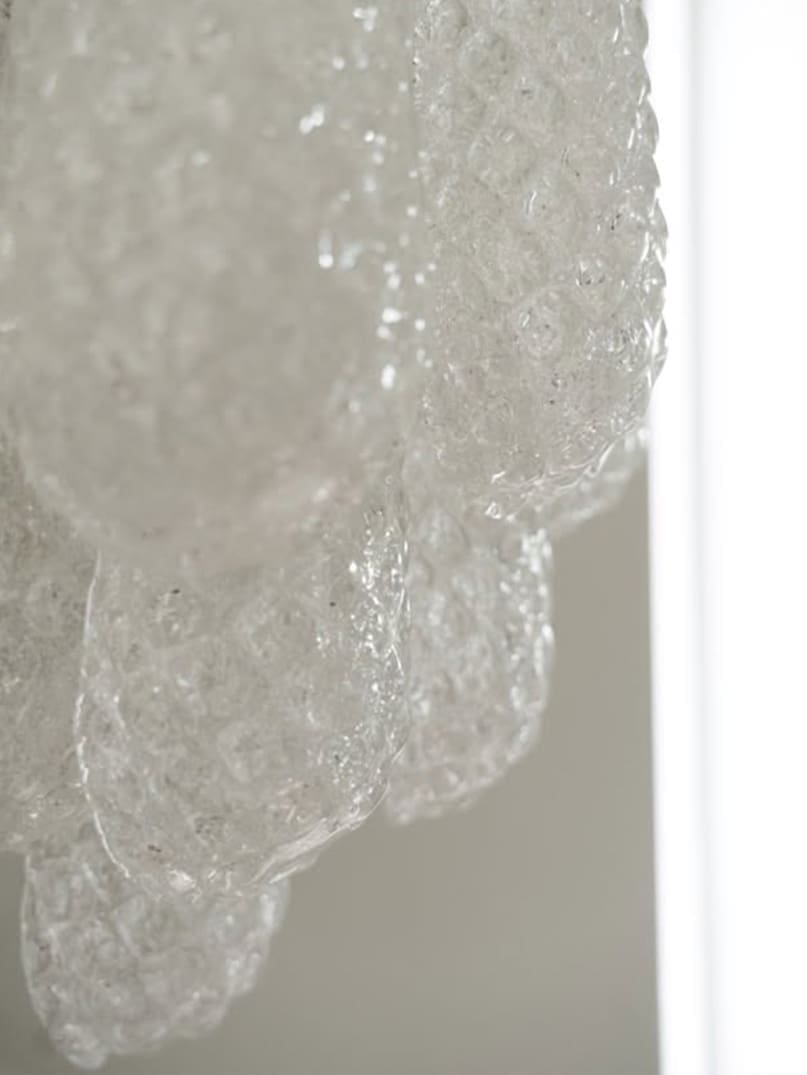Lira Handblown Glass Drop Wall Sconce 14" 10 Pcs Drops Clear