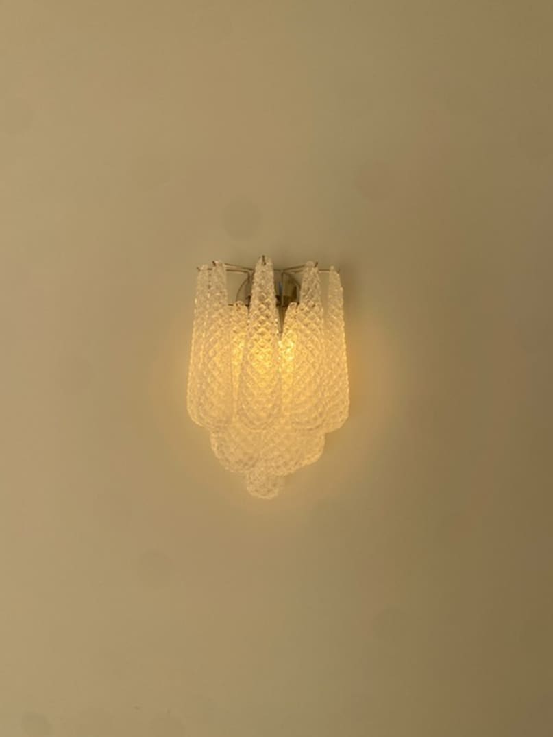 Lira Handblown Glass Drop Wall Sconce 14" 10 Pcs Drops Clear