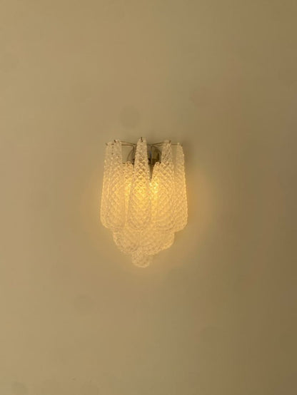 Lira Handblown Glass Drop Wall Sconce 14" 10 Pcs Drops Clear