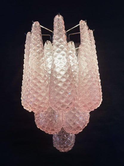 Lira Handblown Glass Drop Wall Sconce 14" 10 Pcs Drops Pink