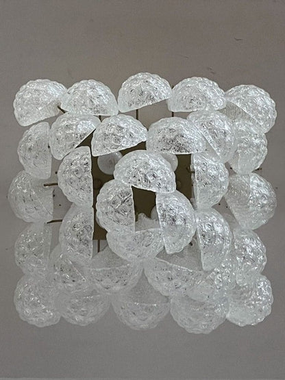 Lira Handblown Glass Flush Mount Ceiling Light 14"D 32 Drops Clear