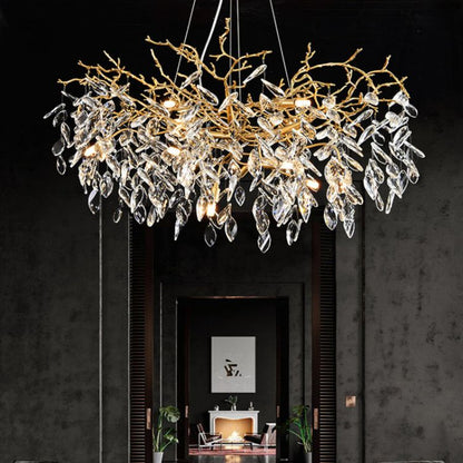 Gold Chandeliers Tree Branch Kitchen, Modern Crystal Chandelier