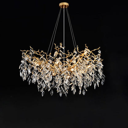 Gold Chandeliers Tree Branch Kitchen, Modern Crystal Chandelier
