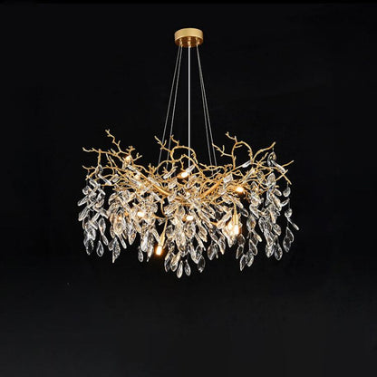Gold Chandeliers Tree Branch Kitchen, Modern Crystal Chandelier