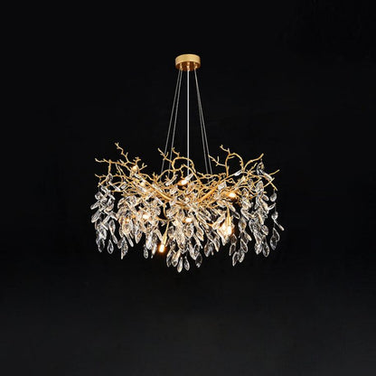 Gold Chandeliers Tree Branch Kitchen, Modern Crystal Chandelier