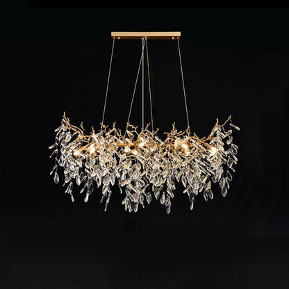 Lumanna Linear Gold Chandeliers Tree Branch Kitchen, Gold Chandelier
