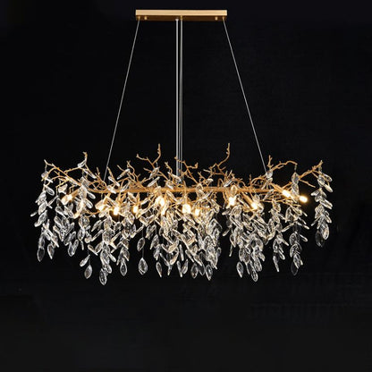 Lumanna Linear Gold Chandeliers Tree Branch Kitchen, Gold Chandelier