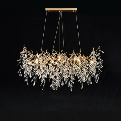 Lumanna Linear Gold Chandeliers Tree Branch Kitchen, Gold Chandelier