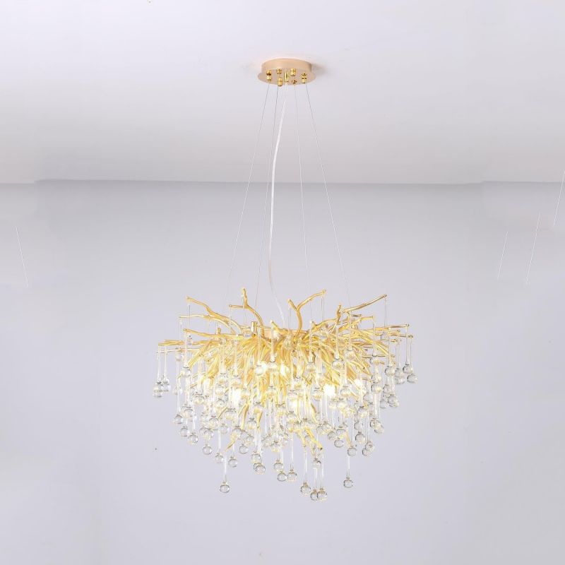 Aqua Modern Crystal Tree Branch Chandelier 23.6" D