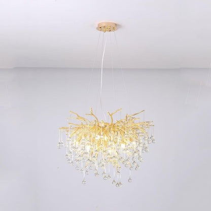 Aqua Modern Crystal Tree Branch Chandelier 23.6" D