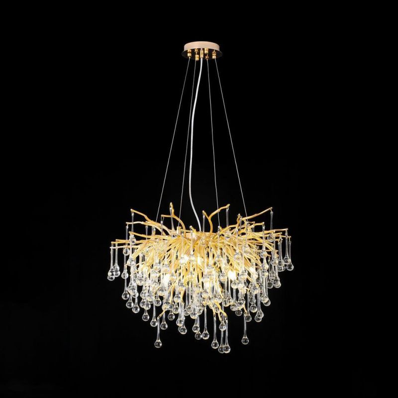 Aqua Modern Crystal Tree Branch Chandelier 23.6" D