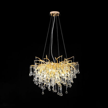 Aqua Modern Crystal Tree Branch Chandelier 23.6" D