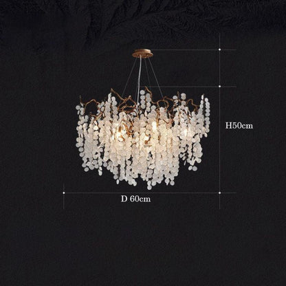 Akari Modern Gold Chandelier Light Fixture, Round Branch Chandelier