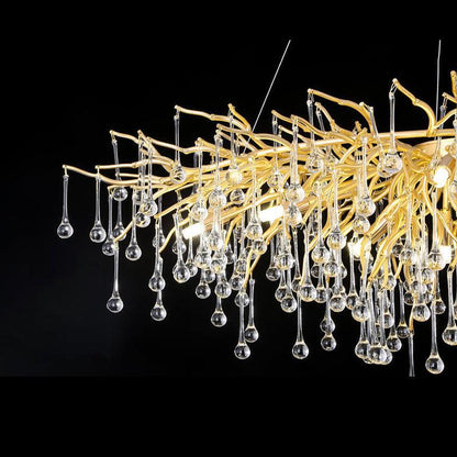 Aqua Modern Tree Branch Crystal Chandelier 47.5" L