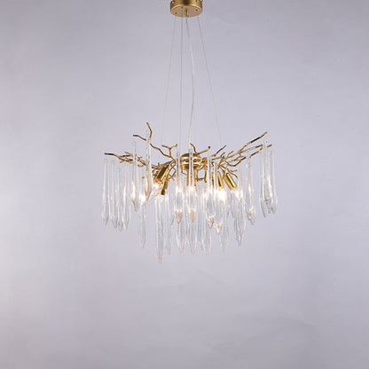 Aqua Round Branch Living And Dining Chandelier