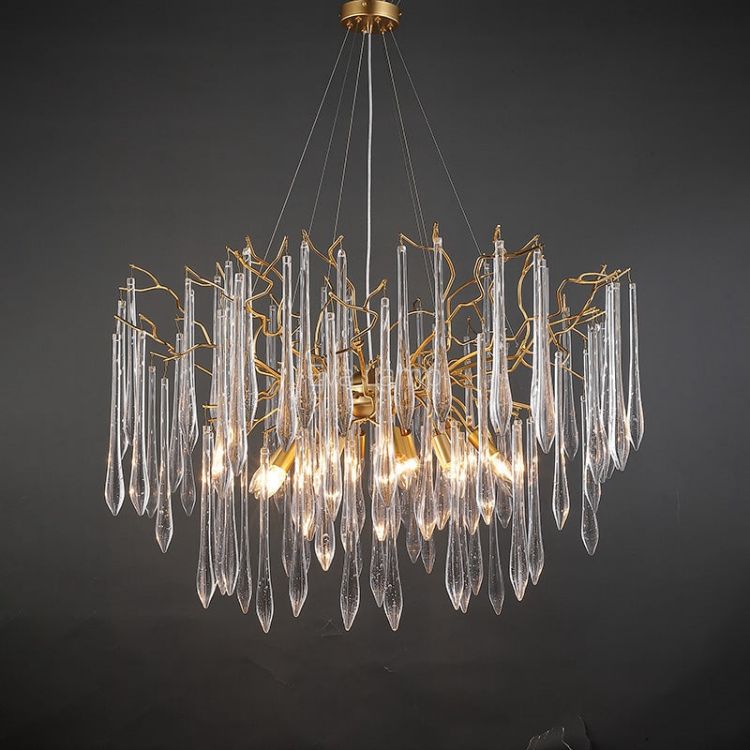 Aqua Round Branch Living And Dining Chandelier