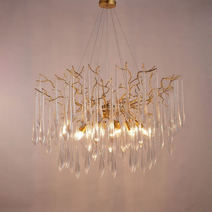Aqua Round Branch Living And Dining Chandelier