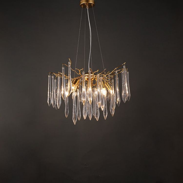 Aqua Round Branch Living And Dining Chandelier