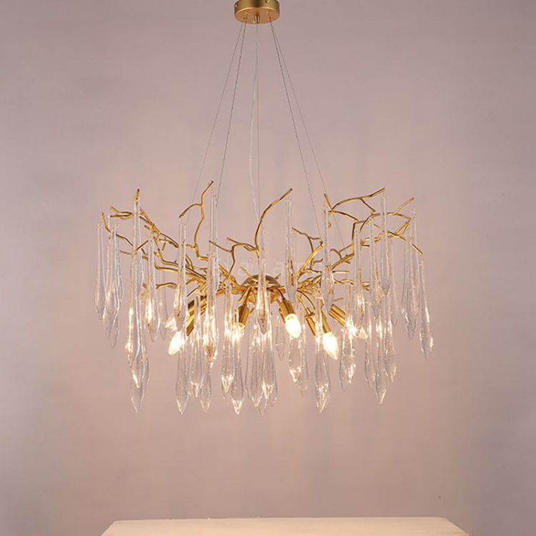 Aqua Round Branch Living And Dining Chandelier