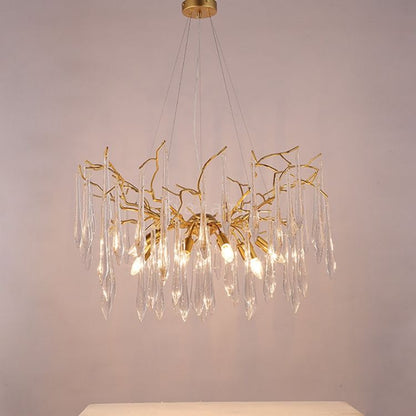 Aqua Round Branch Living And Dining Chandelier